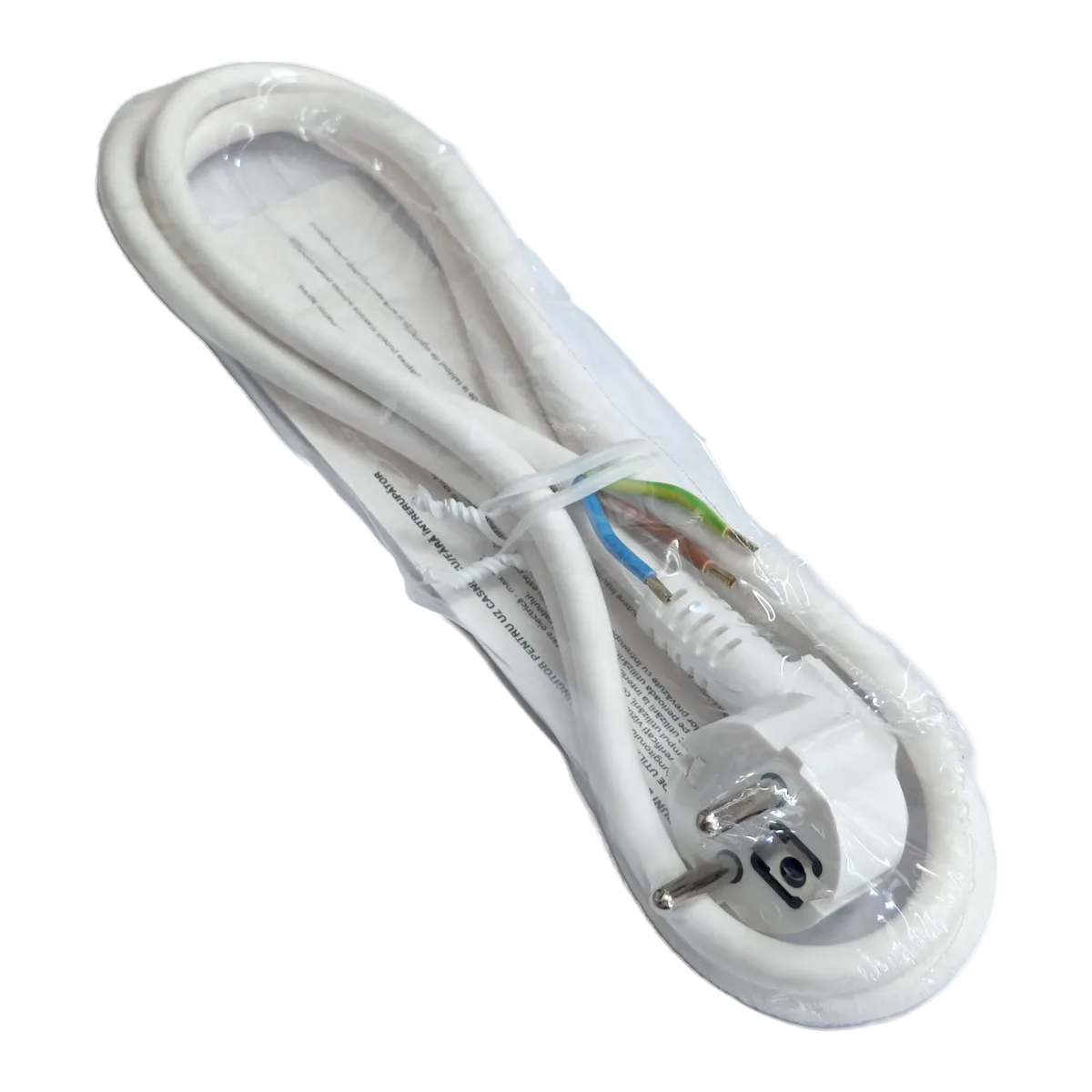 Cordon alimentare Schuko - fire libere 1.5m alb 16A 3500W 3x1.5mm2 cupru 3G1.5 CA15A11 Wconn