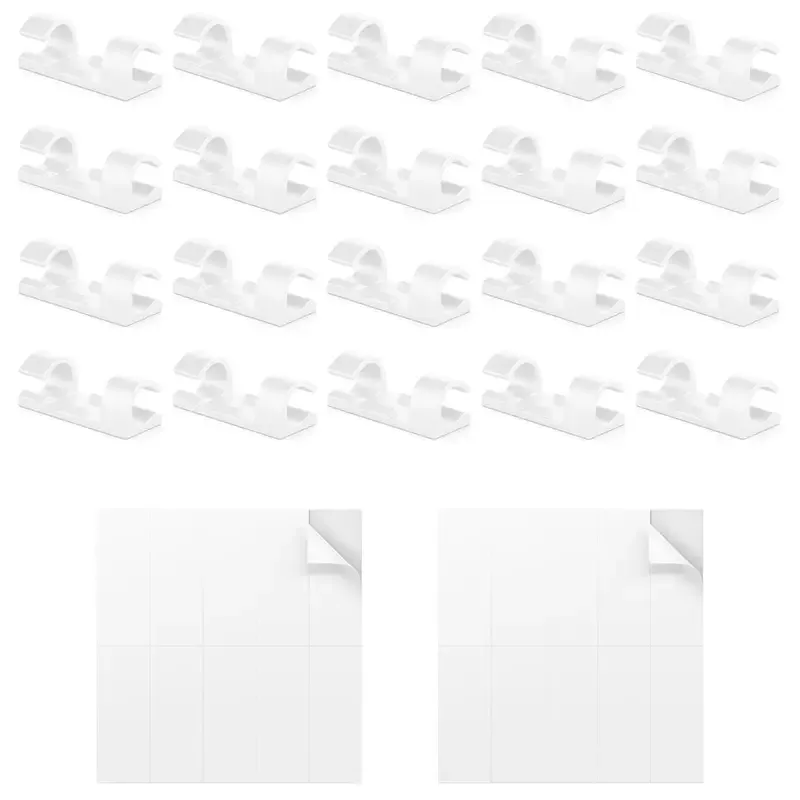 Set suporturi de cablu 20buc alb autoadezive MK5535 deleyCON - imagine 8