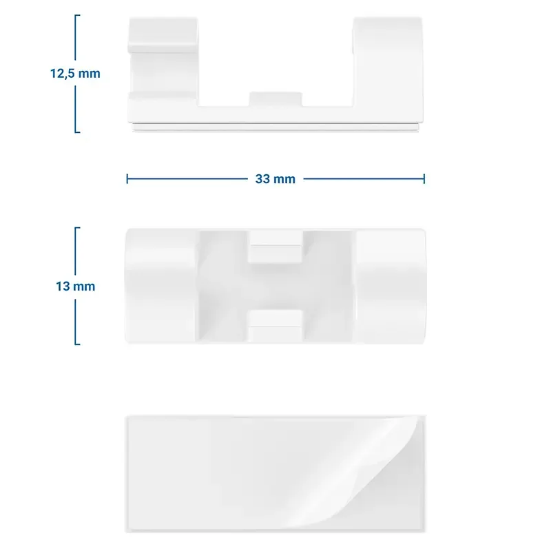 Set suporturi de cablu 20buc alb autoadezive MK5535 deleyCON - imagine 2