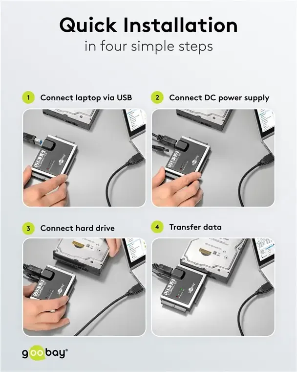 Adaptor de hard disk USB 3.0 pentru IDE si SATA 2.5 / 3.5 inchi Goobay 72013 - imagine 8