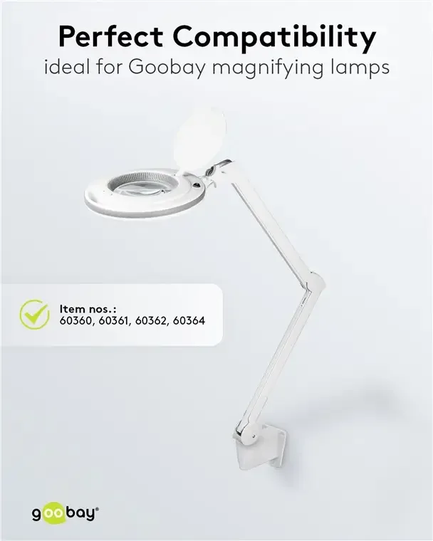 Suport de perete pentru lampa cu lupa pentru cod 60360 /60361 /60362 /60364 alb Goobay 55771 - imagine 5