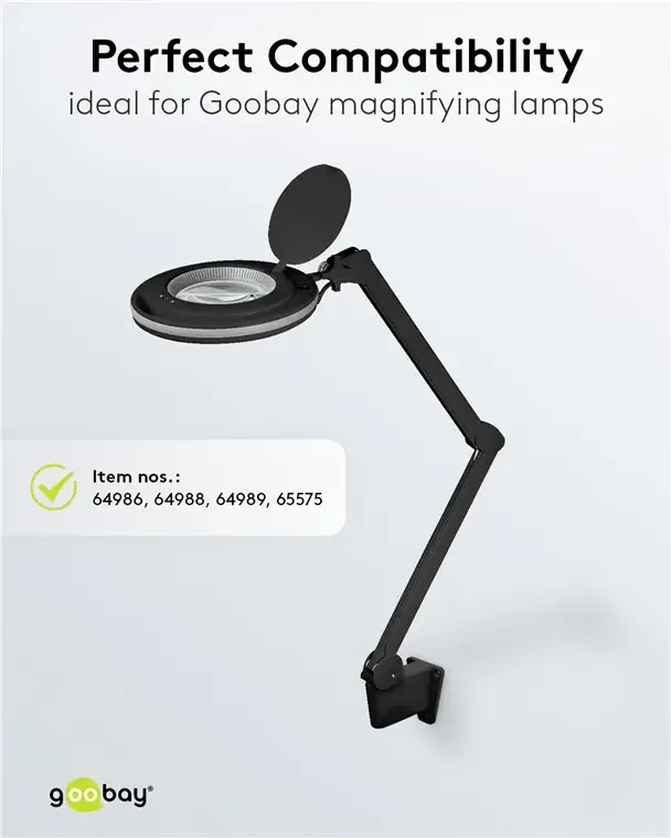Suport de perete pentru lampa cu lupa negru pentru cod 65575 /64986 /64988 /64989 Goobay 64991 - imagine 5