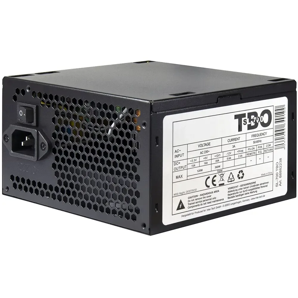 Sursa Inter-Tech SL-700PLUS-TBO bulk ventilator silentios de 120mm cu control termic automat - imagine 2