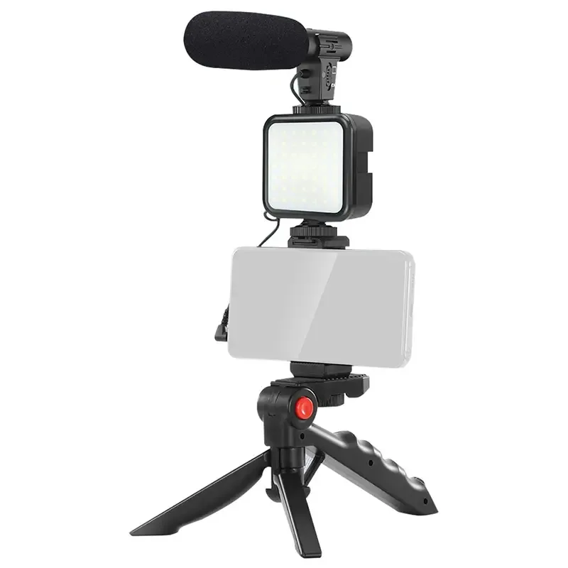 Set Vlogging 4 in 1 PLATINET PMVG4IN1 Microfon /Lumina video LED /Suport smartphone /Trepied
