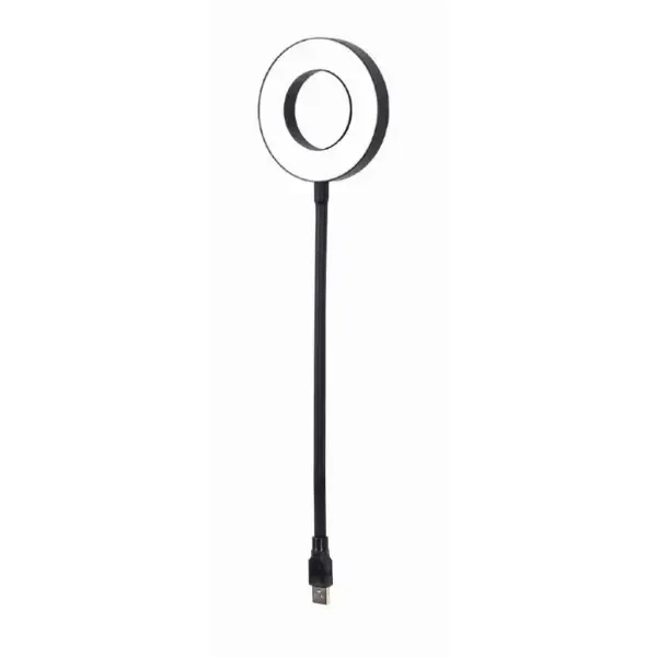 Lampa LED alb rece 6500K 3W 3.5"cu mufa USB 30cm 5V negru GEMBIRD NL-LEDRING-01