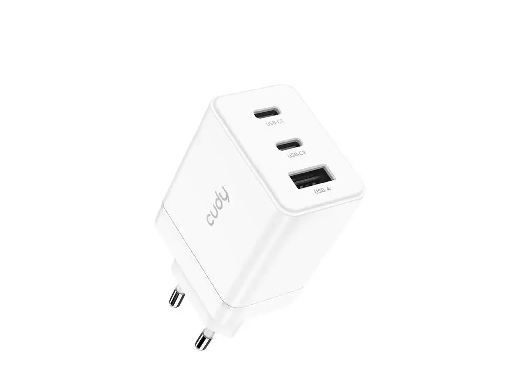Incarcator retea Cudy CH67 2x USB-C PD CH67_EU V1.0 1x QC 18W GaN alb
