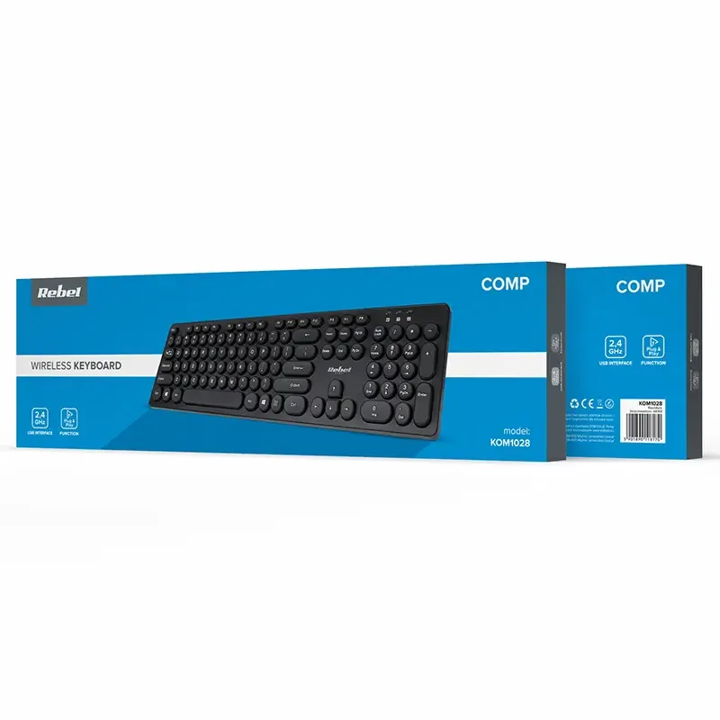 Tastatura Wireless 2.4GHz 96-taste WK100 REBEL KOM1028 445x125x20mm - imagine 6