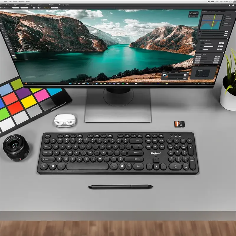 Tastatura Wireless 2.4GHz 96-taste WK100 REBEL KOM1028 445x125x20mm - imagine 5