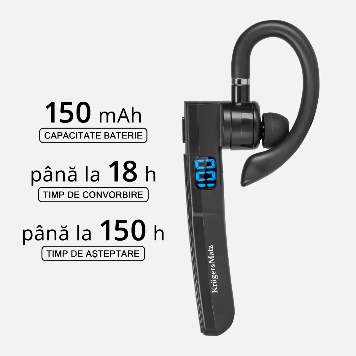 Casca bluetooth 5.2 18 ore K16 Kruger&Matz KM0603 - imagine 2