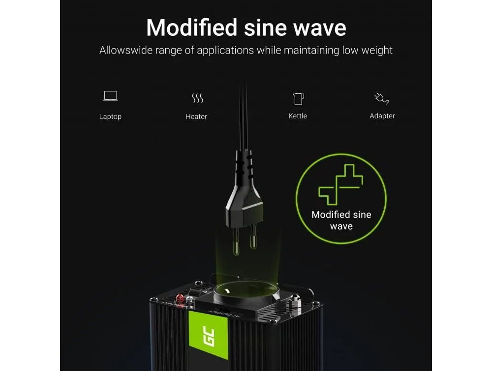 Invertor de tensiune 12V-230V 150W protectie la supratensiune INV06 Green Cell - imagine 2