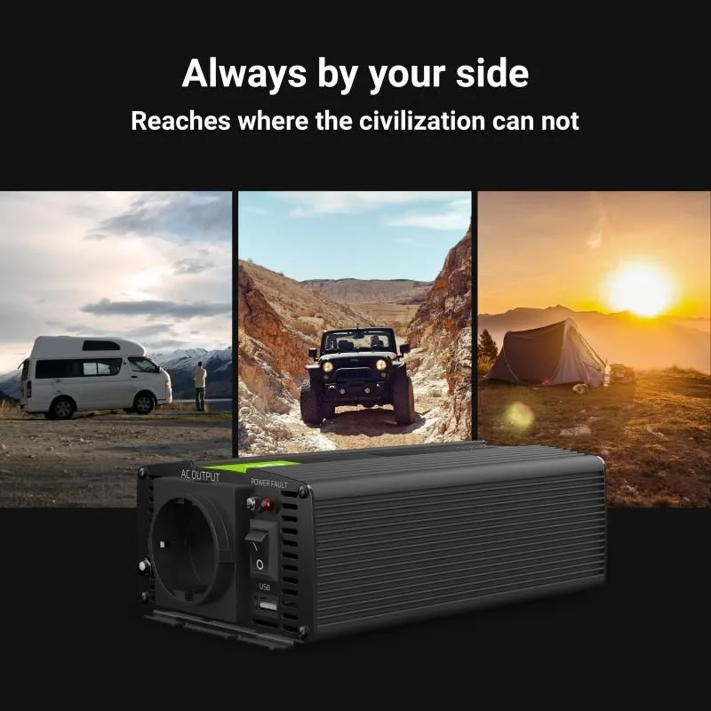 Invertor de tensiune 12V la 230V 300W Greencell INV01DE - imagine 4