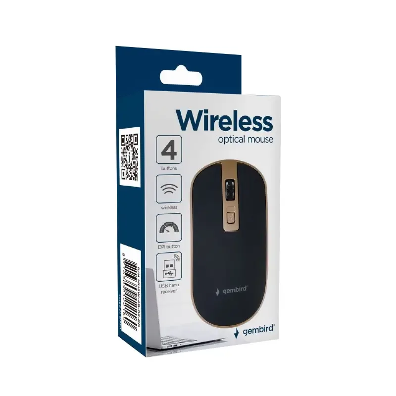 Mouse wireless 1600DPI USB GEMBIRD MUSW4B06BG - imagine 3