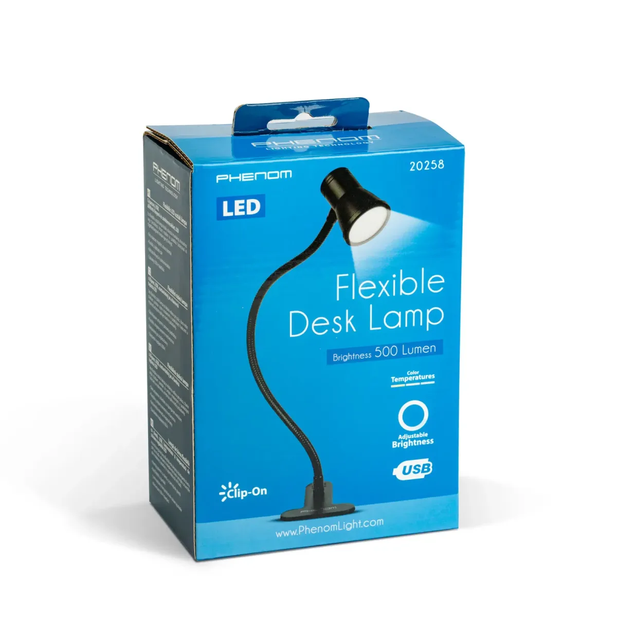 Lampa LED de birou flexibila cu clema/ USB/ 500lm reglaj intensitate si temperatura de culoare/ negru Phenom 20258 - imagine 4
