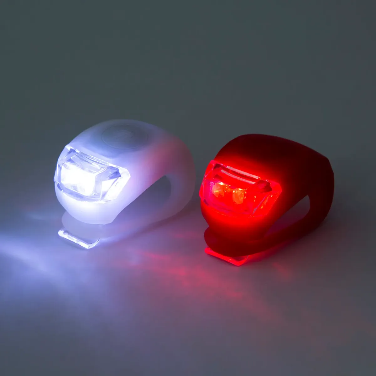 Set lumini LED pentru bicicleta TPE rezistent la apa/ 2buc fata si spate 57069B - imagine 2