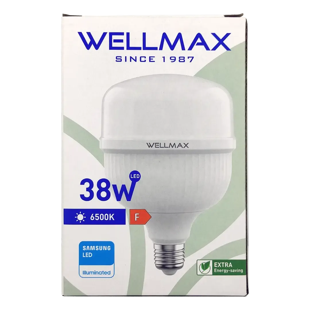 Bec LED cu chip SAMSUNG E27 T100 T-BULB 38W 4050lm 6500K Wellmax VE20706 - imagine 2