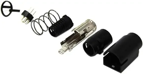 Mufa conector alimentare DC tata R7B 4 pini lipire 6.5mm montare pe cablu Ninigi PC-MDP-402-4P - imagine 2