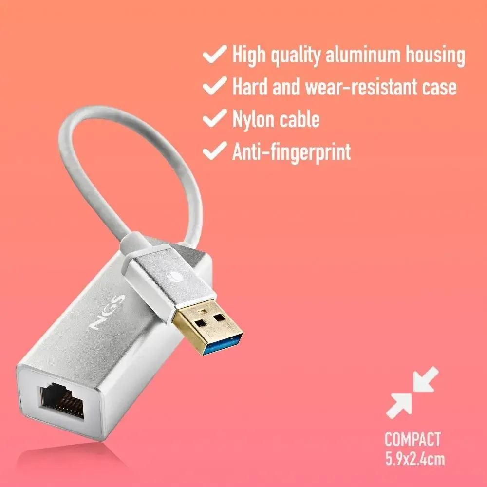 Adaptor retea NGS Hacker 3.0 USB3.0 la RJ45 1000Mbit/s Gigabit Ethernet - imagine 3