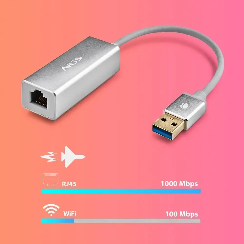 Adaptor retea NGS Hacker 3.0 USB3.0 la RJ45 1000Mbit/s Gigabit Ethernet - imagine 4