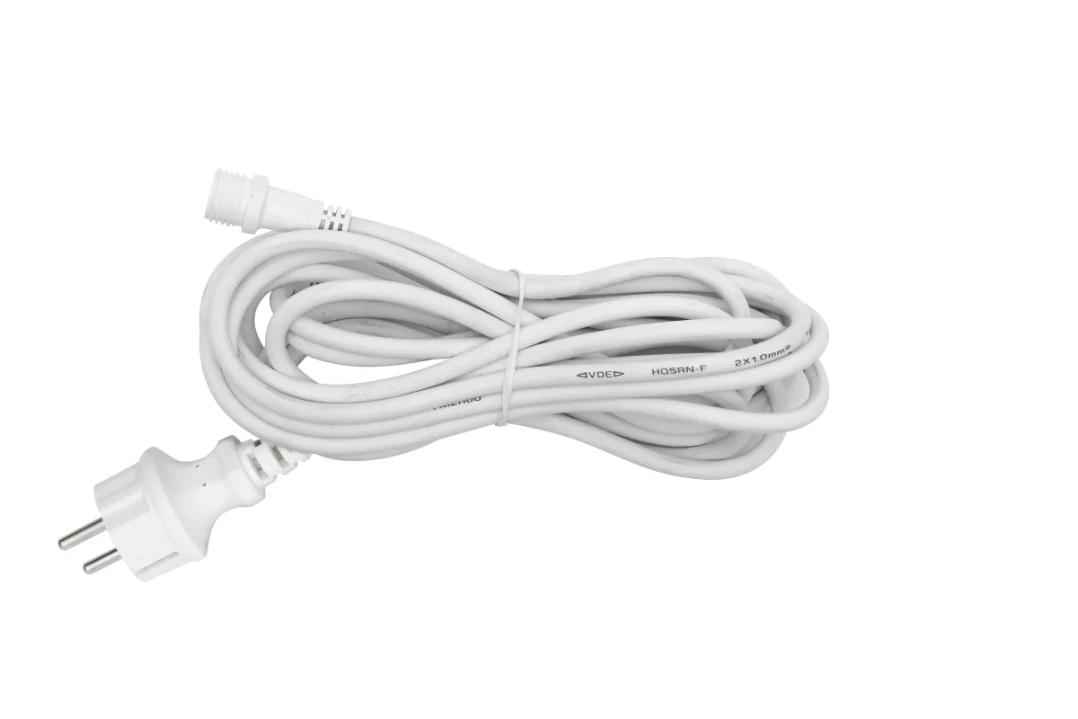 Cablu de conectare la retea 5m alb pentru instalatii luminoase Home KSHW5