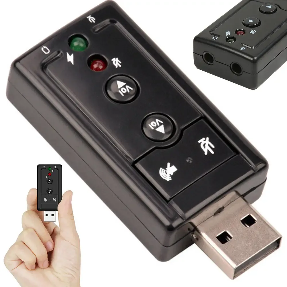 Placa de sunet USB 2.0 A la 2x 3.5 mm stereo Jack casti + microfon plug&play Sistem 7.1 virtual volume control + mute - imagine 4