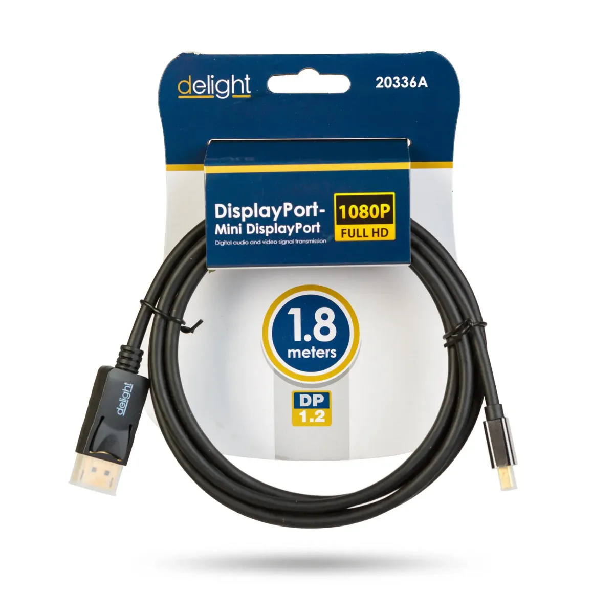 Cablu DisplayPort v1.2 la Mini DisplayPort v1.2 1.8m FullHD 1080p delight 20336A - imagine 2
