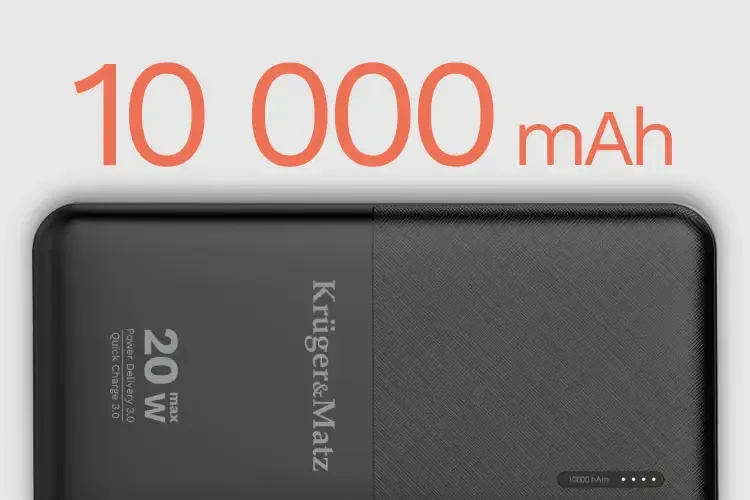 Power Bank 10000mAh Li-Poly QC3.0/PD USB TYPE C 20W Kruger&Matz KM0904 - imagine 5