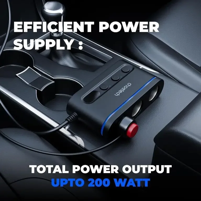 Multiplicator bricheta auto Choetech TC0021 3 iesiri 2x USB-C PD 30W 1x USB A QC3.0 18W - imagine 6