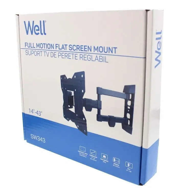 Suport TV LCD de perete 13"-43" reglabil 3 brate Well TVS-LCD-SW343-WL - imagine 3