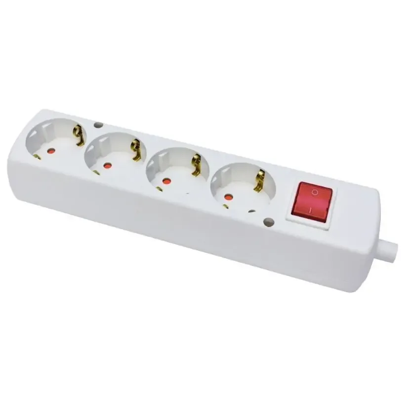 Multipriza 4 prize cu intrerupator alb 16A 3500W Plastrol GN-470SWS/WE