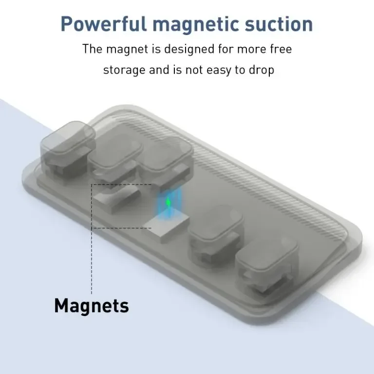 Set organizator de cabluri Well magnetic pentru 5 cabluri gri ORG-CABLE-M0305GY-WL - imagine 5