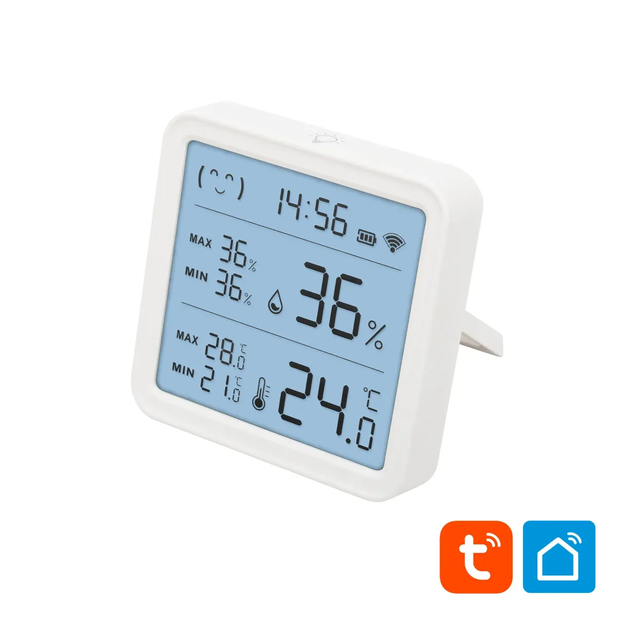 Termometru /higrometru /ceas WiFi inteligent Tuya 3xAAA Home HSTHC