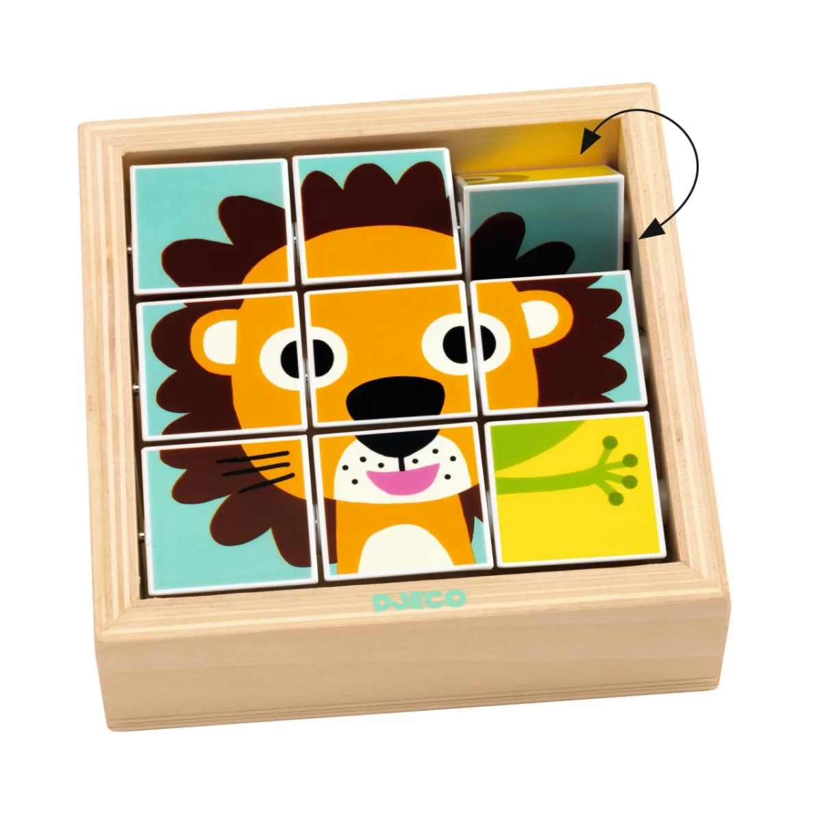Puzzle din cuburi Tournanimo, Djeco - imagine 2
