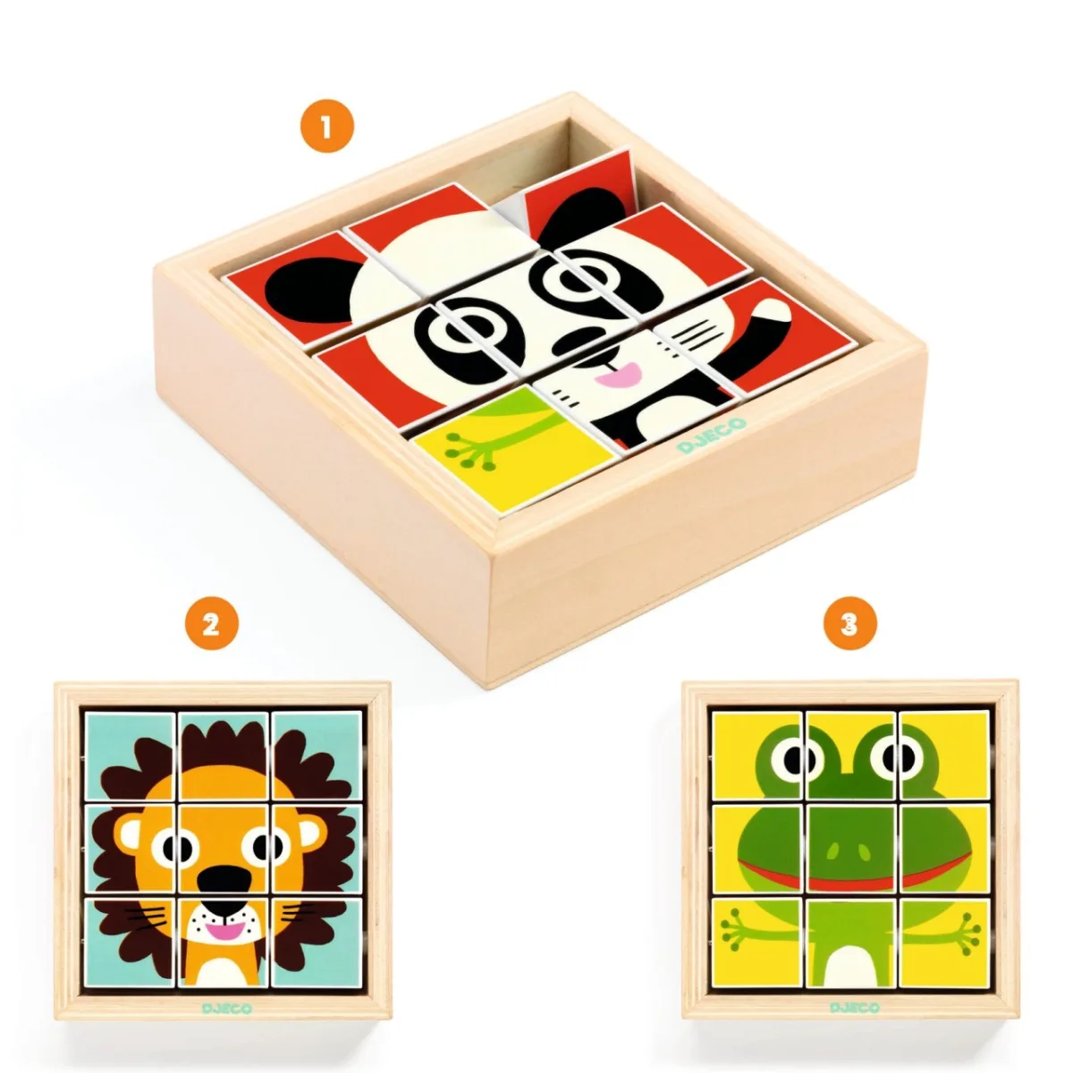 Puzzle din cuburi Tournanimo, Djeco - imagine 4