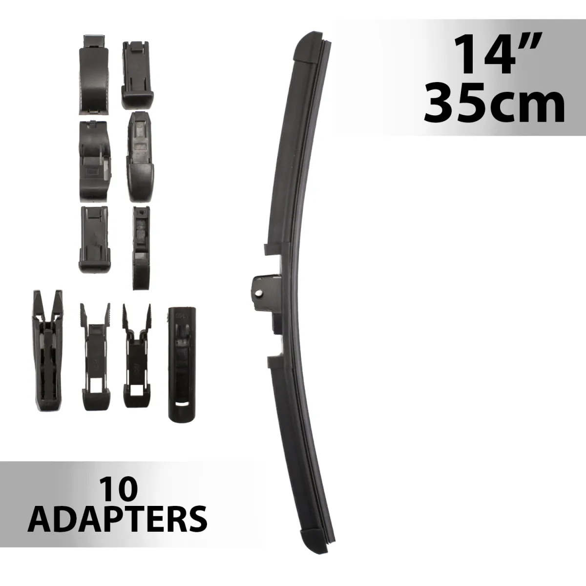 Stergator parbriz 14 inch, 35 cm, universal, 10 adaptoare, lama cauciuc, montaj usor
