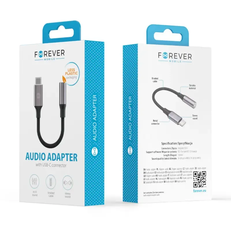 Adaptor audio 3.5 mm Jack mama - USB-C tata 15cm FOREVER AJC-01 GSM184537 - imagine 6