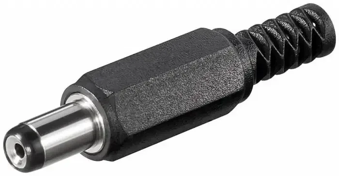 Mufa alimentare DC tata pe cablu 6.3x3.1 mm cu protectire cablu negru GBC 29.0483.00