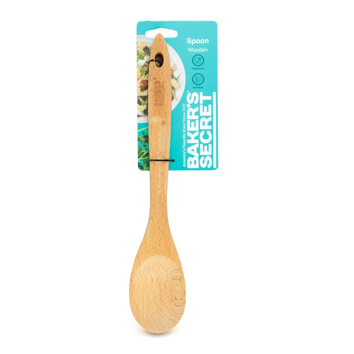 Lingura bucatarie lemn Baker's Secret 33 cm fag, lingura gatit rezistenta pentru amestecare si servire - imagine 3