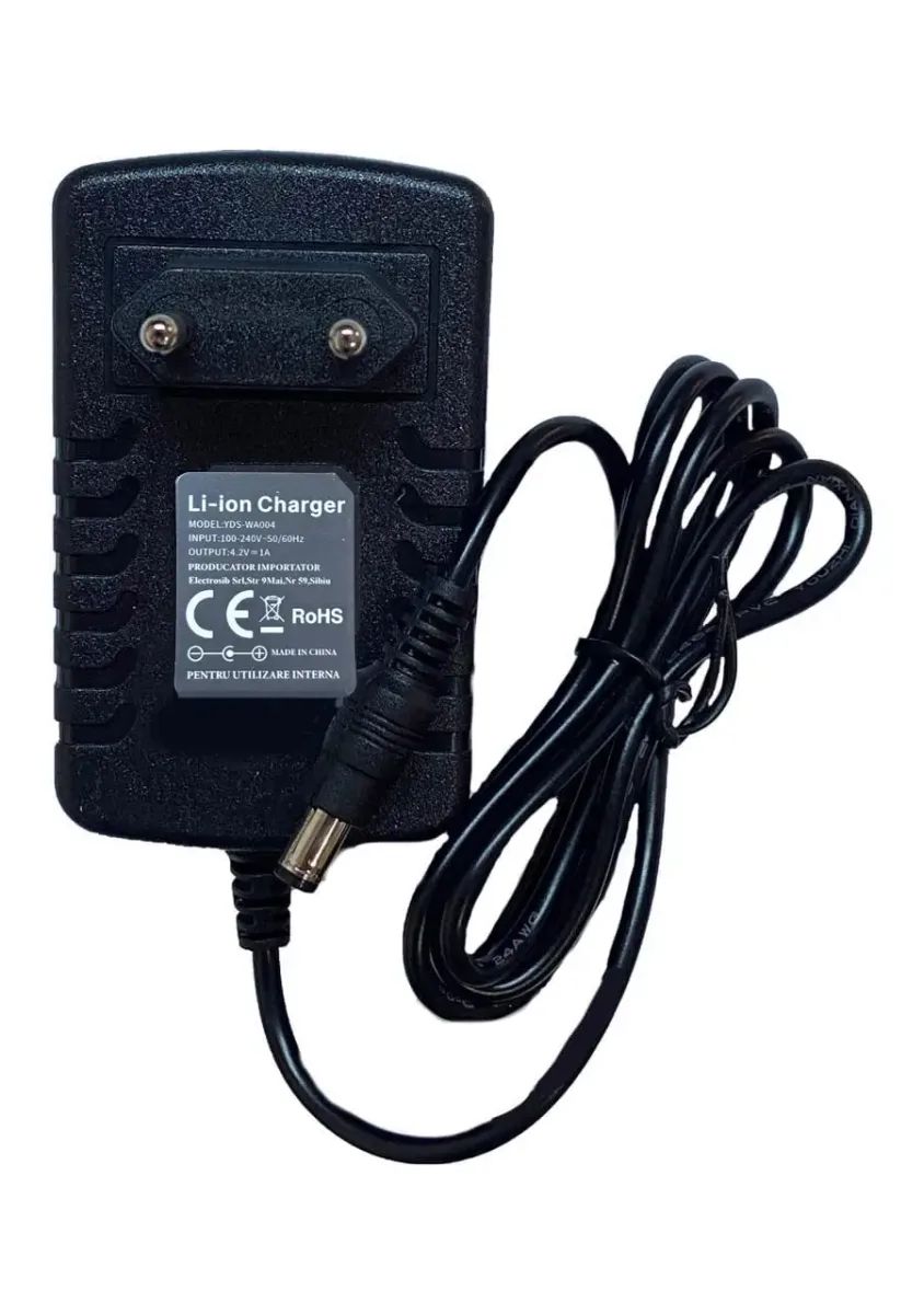 Incarcator acumulatori LI-ION 4.2V 1A alimentare 230V cu conector 5.5x2.5 mm