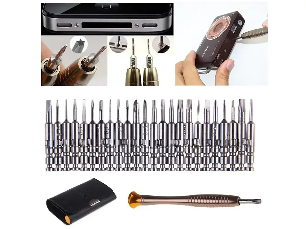 Set surubelnita cu varfuri magnetice 24buc Phillips Plat Torx Y Triunghiulara Cu punct - imagine 2