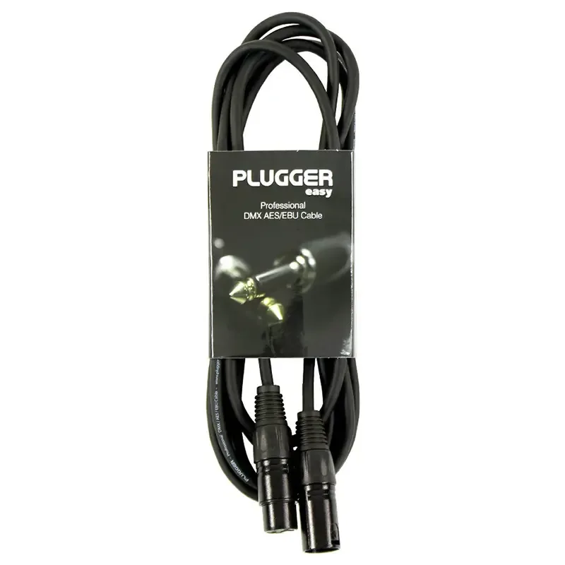 Cablu Professional XLR 3pin DMX mama - XLR 3pin DMX tata 10m PLUGGER PLU CABD XF3XM3 10M0 EAS - imagine 2