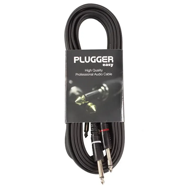 Cablu audio Professional 2 x Jack 6.35 tata mono - 2x Jack 6.35 tata mono 6m PLUGGER PLU CABB JMMJMM 6M00 EAS - imagine 2