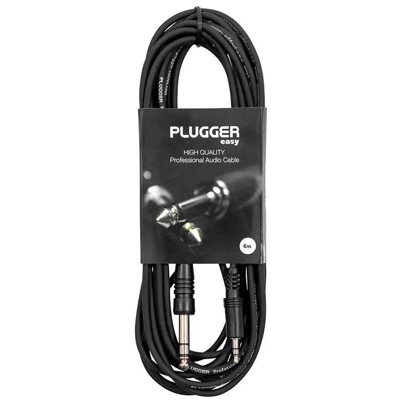 Cablu audio Professional Jack 3.5 mm tata stereo - Jack 6.35 mm tata stereo 6m PLUGGER PLU CABS MMSJMS 6M00 EAS - imagine 2