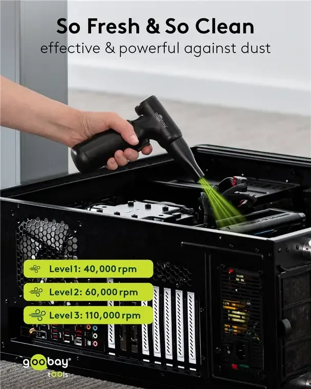 Suflanta aer comprimat portabila Goobay 77830 100W /motor fara perii /fara fir /reincarcabil - imagine 7