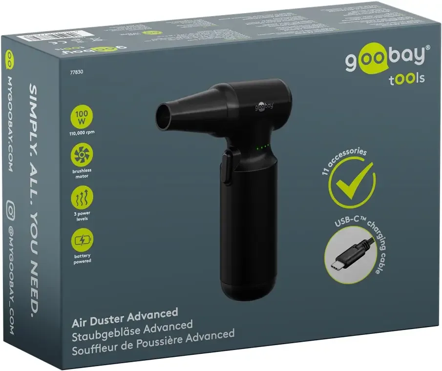 Suflanta aer comprimat portabila Goobay 77830 100W /motor fara perii /fara fir /reincarcabil - imagine 13
