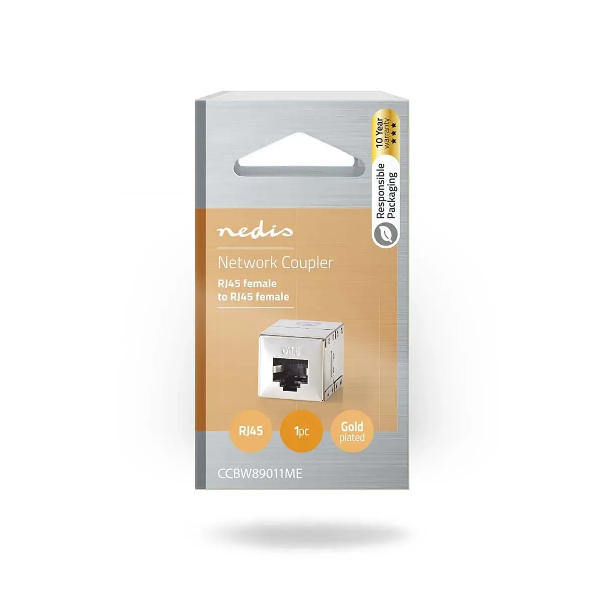 Adaptor prelungitor de retea Nedis CCBW89011ME Gigabit Cat6 RJ45 8P8C mama - RJ45 8P8C mama ecranat metal - imagine 3