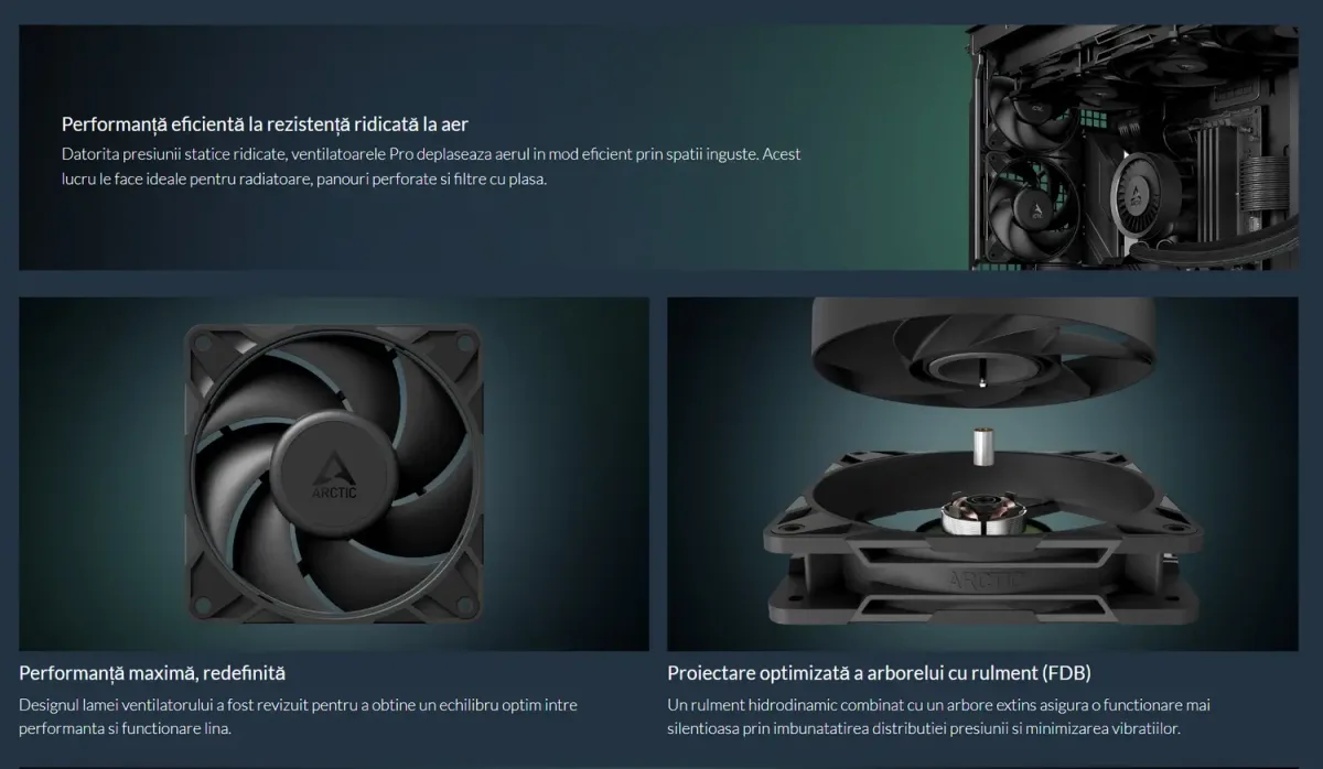 Ventilator P12 Pro PST CO 120x120x25mm PWM 600-3000rpm 4-pin ARCTIC ACFAN00312A - imagine 4