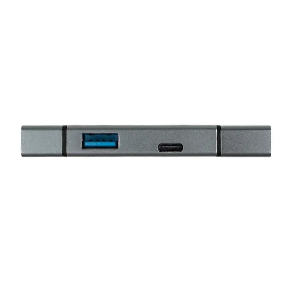 CARD READER extern SPACER SPCR-TYPEC-USB-01 4 in 1 USB 2.0 USB Type C - SD micro SD 1x mama USB si Type-C aluminiu - imagine 6