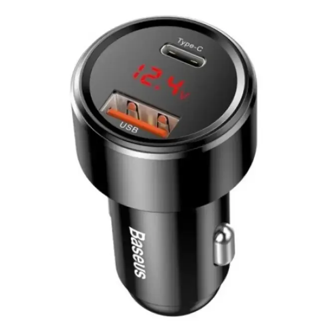 Incarcator auto Baseus CCMLC20C-01 Magic Series PPS 45W/6A 1x USB 4.5V/5A 1x USB Type-C 5V/3A - bricheta auto afisaj digital neg - imagine 2