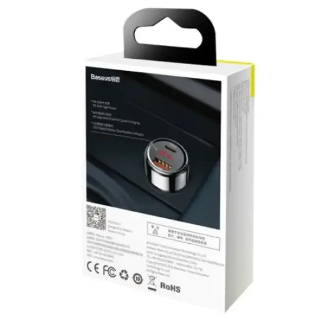 Incarcator auto Baseus CCMLC20C-01 Magic Series PPS 45W/6A 1x USB 4.5V/5A 1x USB Type-C 5V/3A - bricheta auto afisaj digital neg - imagine 4