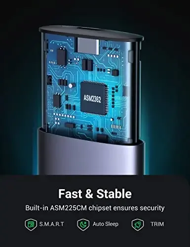 RACK extern Ugreen CM400 10902 SSD M.2 NVMe/PCIE compatibile cu form factor 2280 /2260 /2242 /2230 cablu 50cm USB-C tata-tata - imagine 3